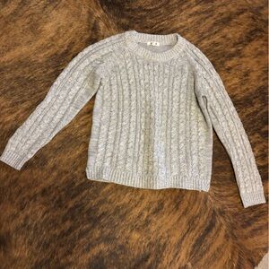 BB Dakota Light Gray Cable Knit Sweater
